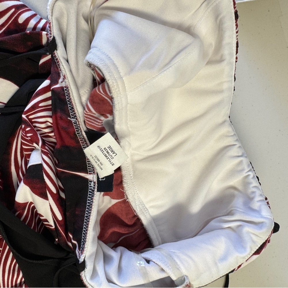 Vintage Y2K 2000 Floral Red Black White Cocktail Summer Dress Size Large - Picture 11 of 14